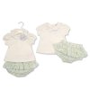 BIS-2120-6241: Baby Girls Cotton Top & Jacquard Pant Outfit (NB-9 Months)